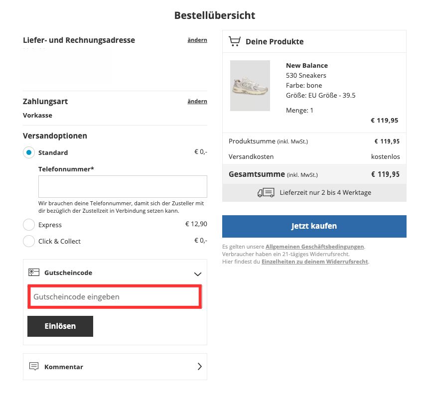 Blue Tomato Gutscheincode einlösen