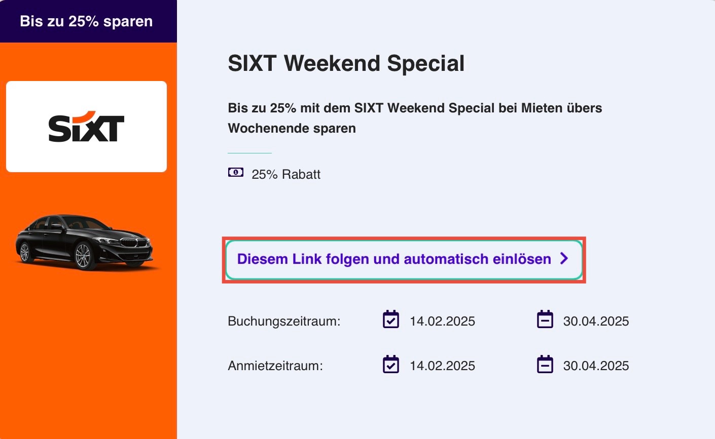Sixt Gutscheincode einlösen