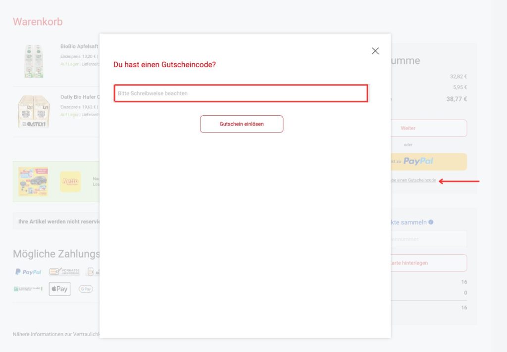 Netto Gutscheincode einlösen