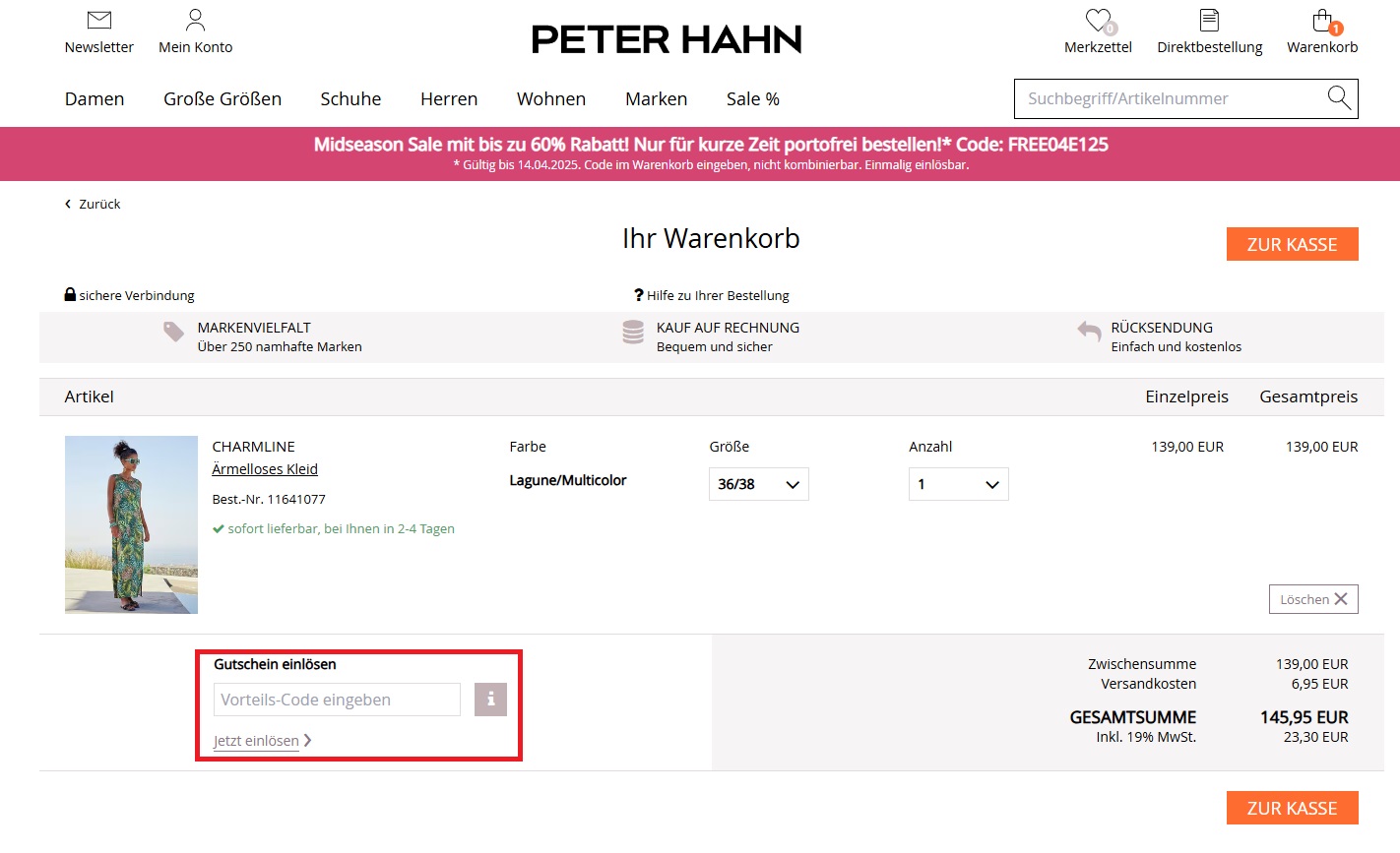 Peter Hahn Vorteils-Code einlösen