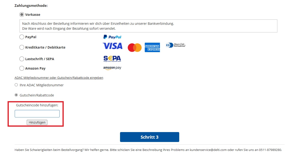 Reifendirekt Gutscheincode einlösen