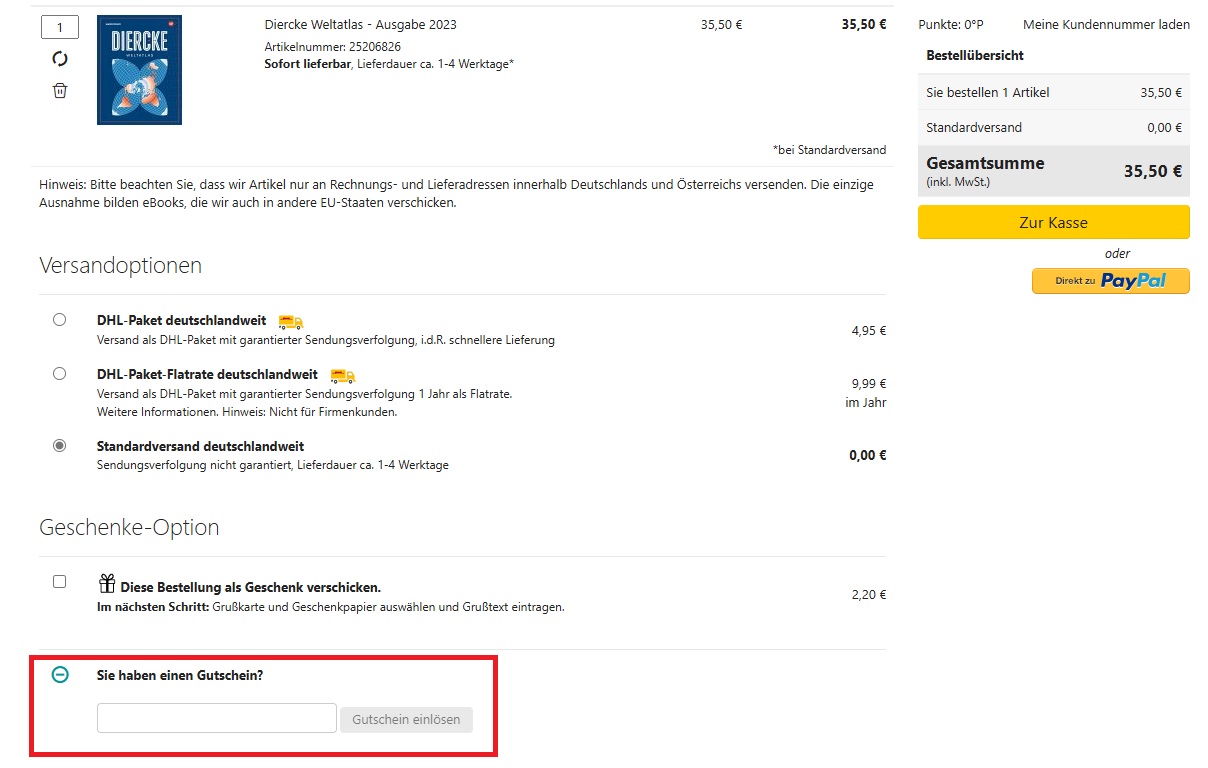 bücher.de Gutscheincode einlösen