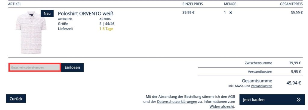 Babista Gutscheincode eingeben