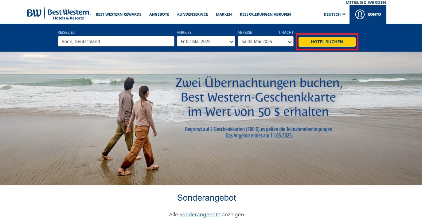 Best Western Gutscheincode einlösen