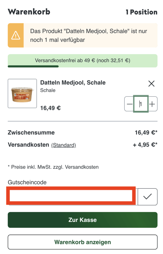 Bremer Gewuerzhandel Gutscheincode eingeben