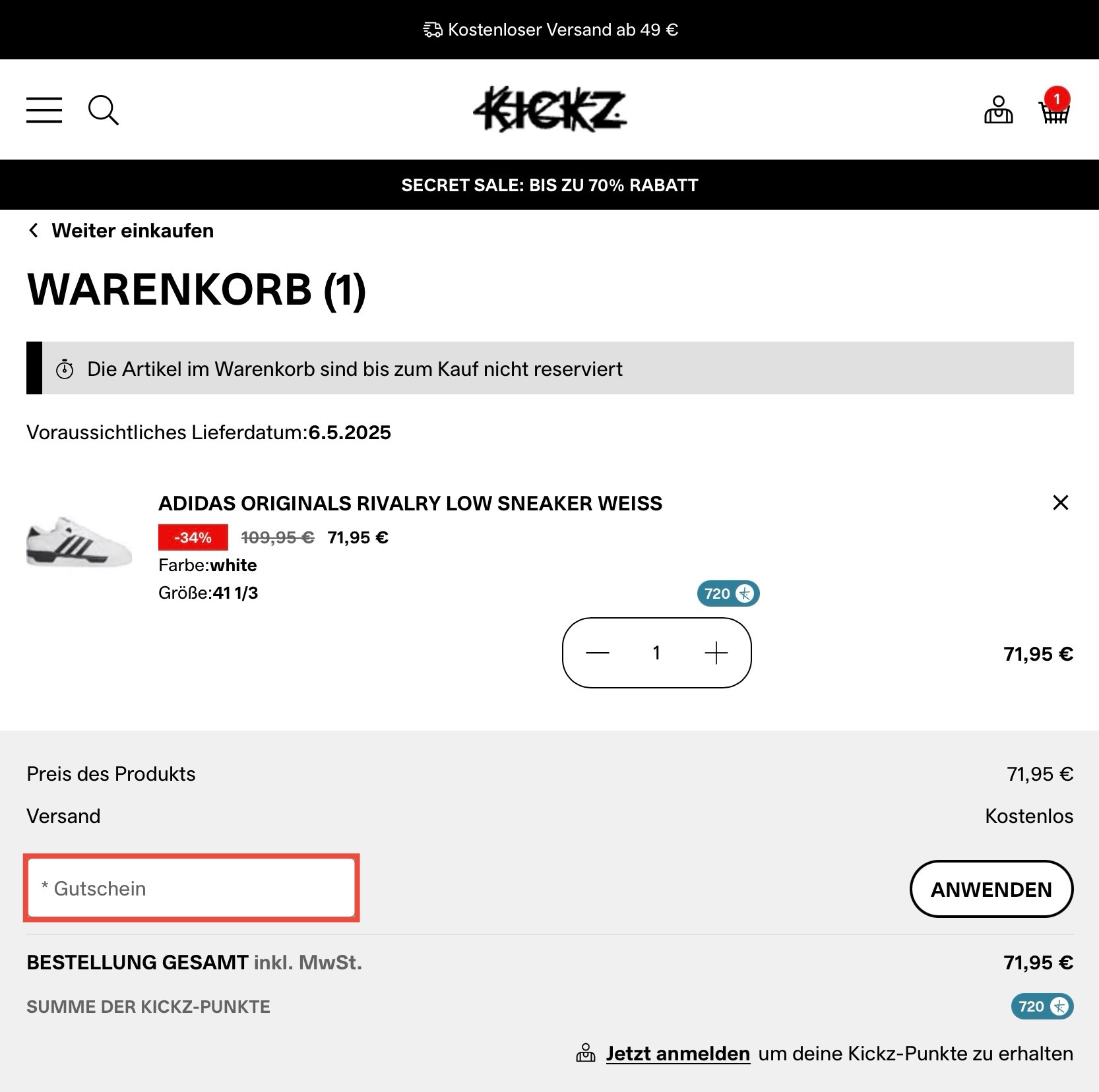 KICKZ Gutscheincode