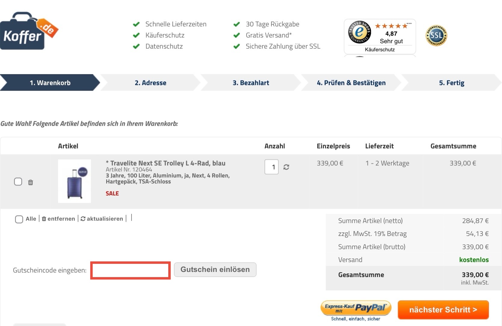 Koffer.de Gutscheincode