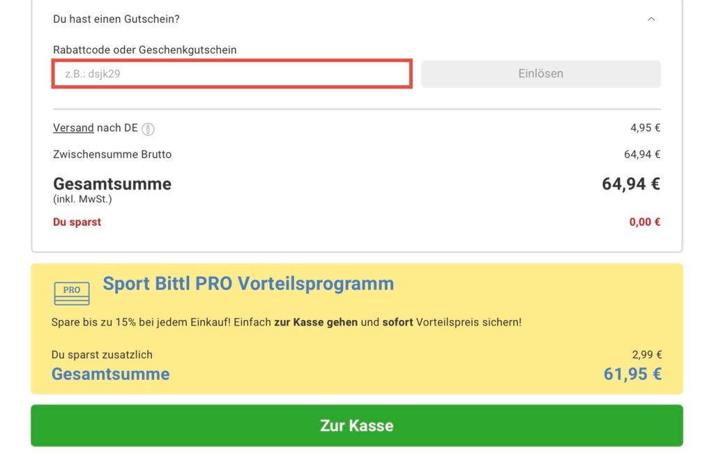 Sport Bittl Rabattcode