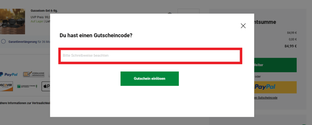 Gutscheincode Marktkauf einlösen