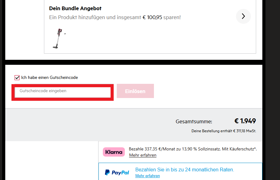 AEG Gutschein einlösen