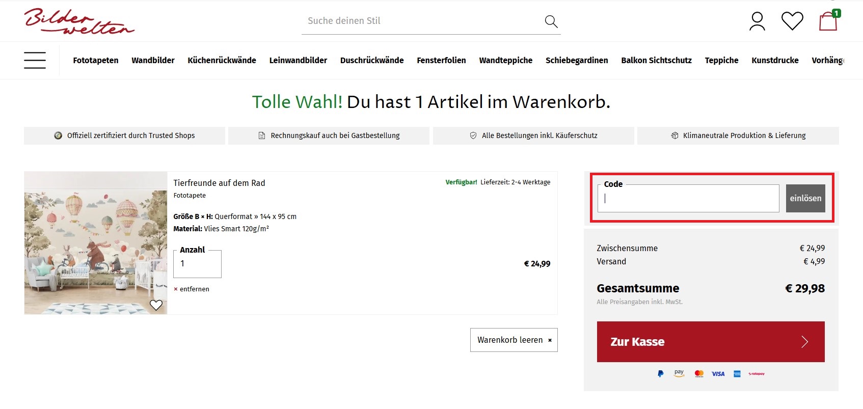 Bilderwelten Code einloesen