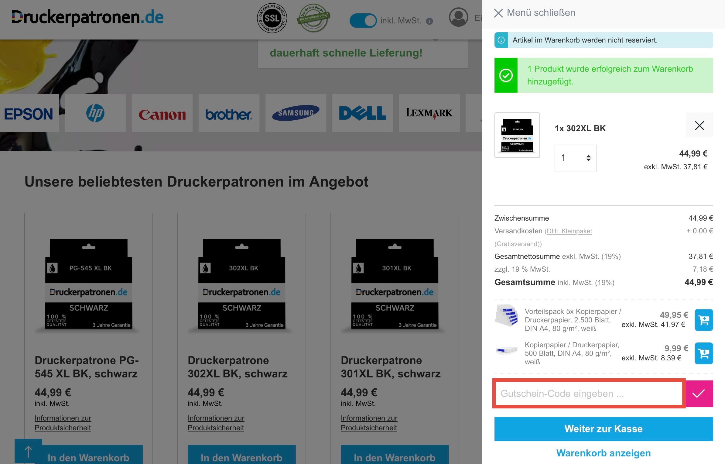 Druckerpatronen.de Gutscheincode