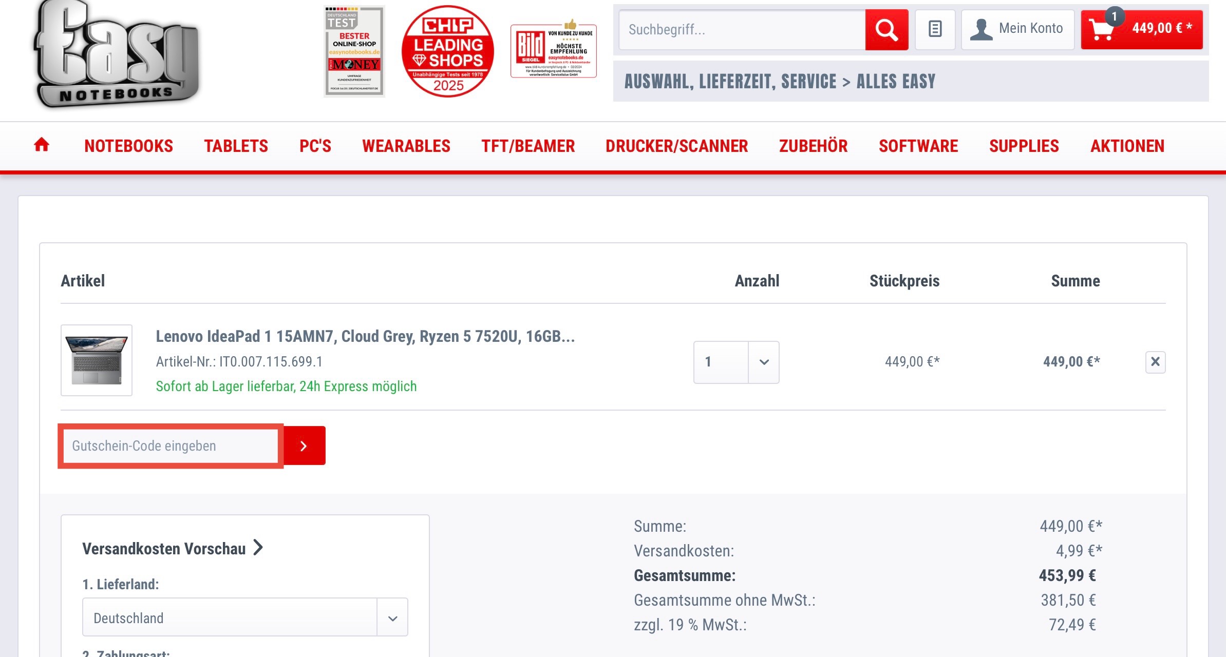 Easynotebooks Gutscheincode