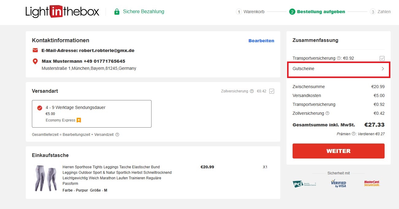 LightInTheBox Gutscheincode einloesen