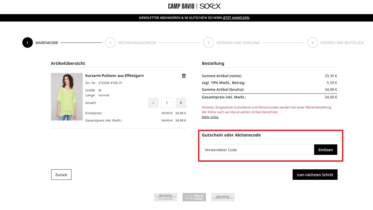 SOCCX Aktionscode einloesen