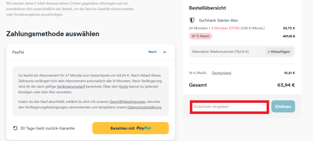 Surfshark Gutschein