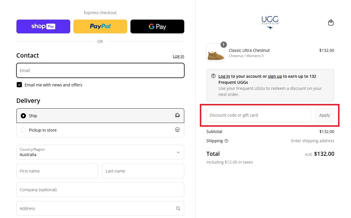 UGG Rabattcode einloesen