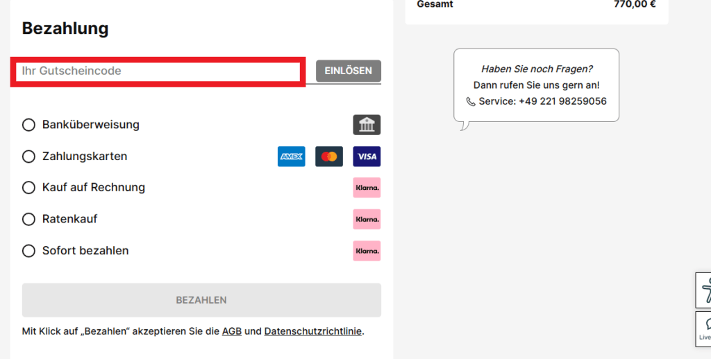 Chronext Gutschein einlösen