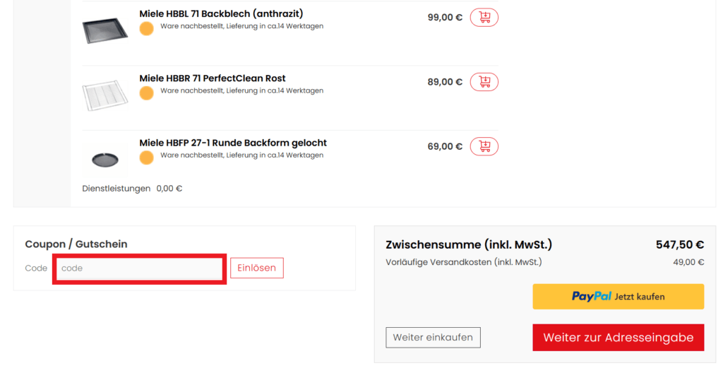Premiumshop24 Code eingeben
