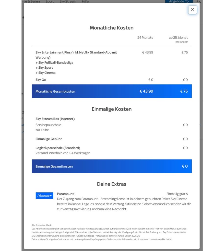 Sky Gutscheincode einloesen