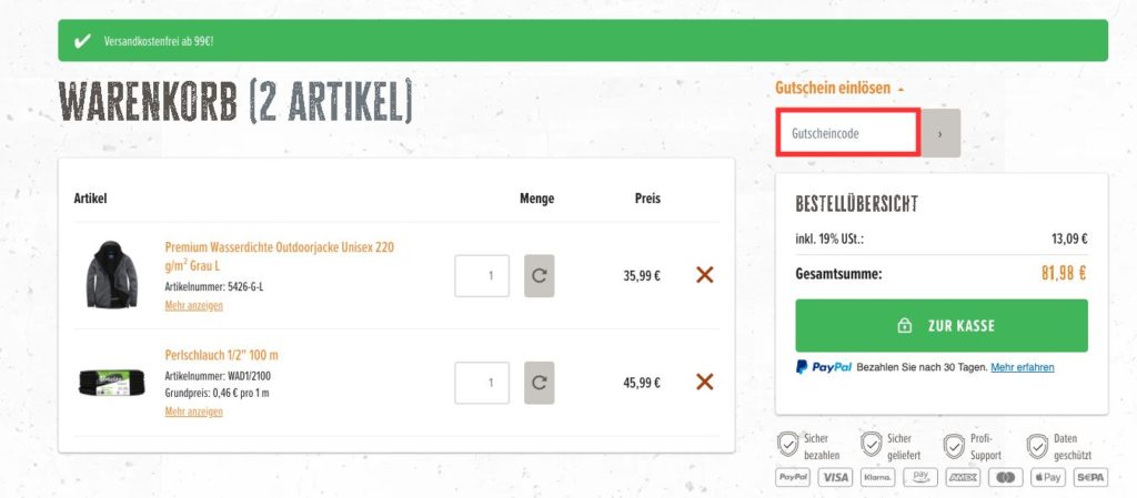 Arbeitsbedarf24 Gutscheincode einloesen