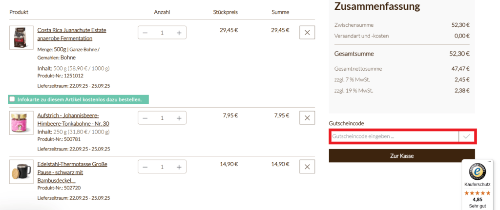 Berliner Kaffeeroesterei Gutscheincode