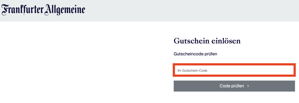 FAZ Gutschein einloesen