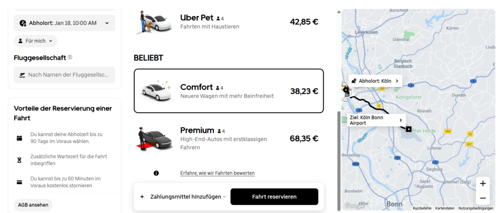 Uber Rabattcode eingeben