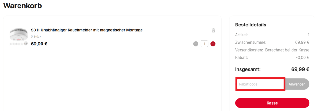 X-Sense Rabattcode eingeben