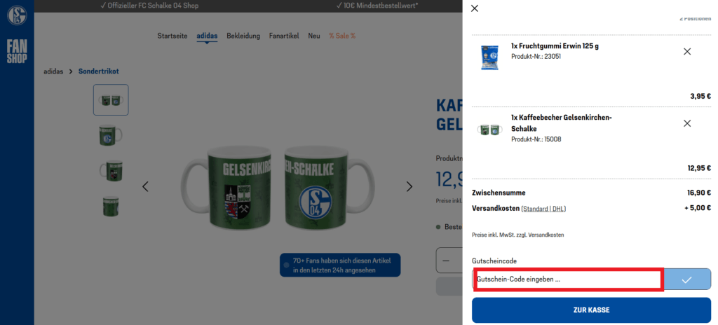 FC Schalke 04 Gutscheincode eingeben