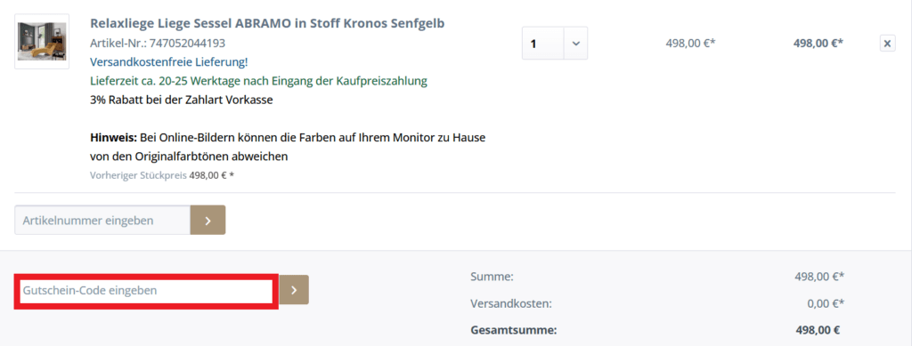 Fun Moebel Gutscheincode eingeben