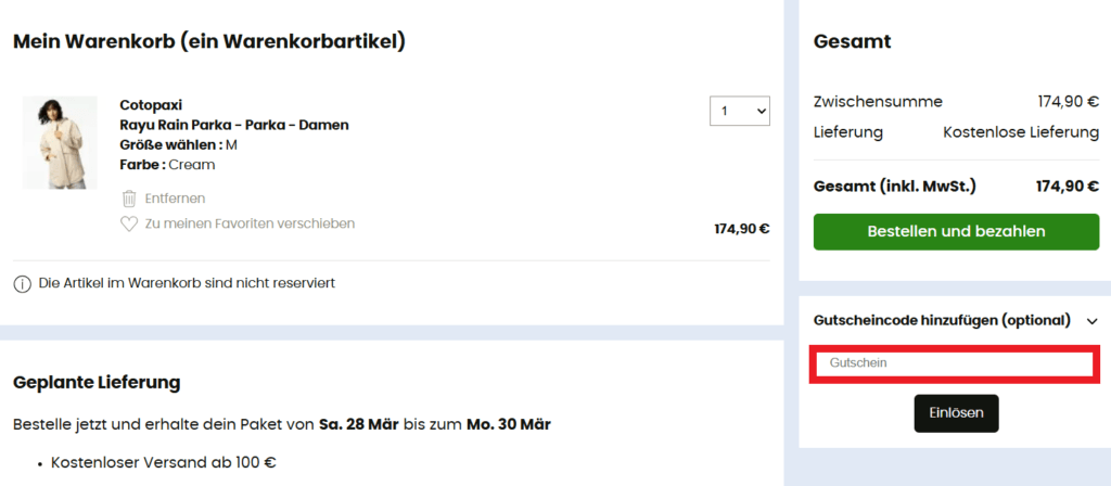 Hardloop Gutscheincode eingeben