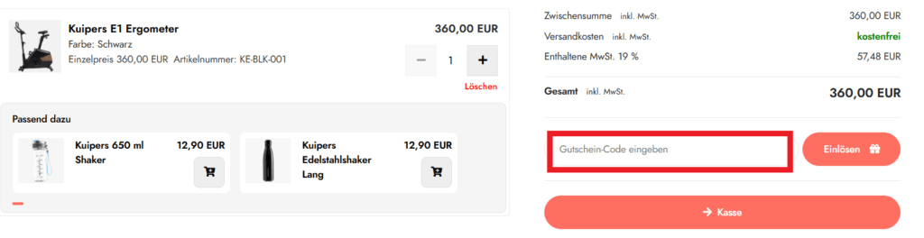 Kuipers Gutscheincode eingeben