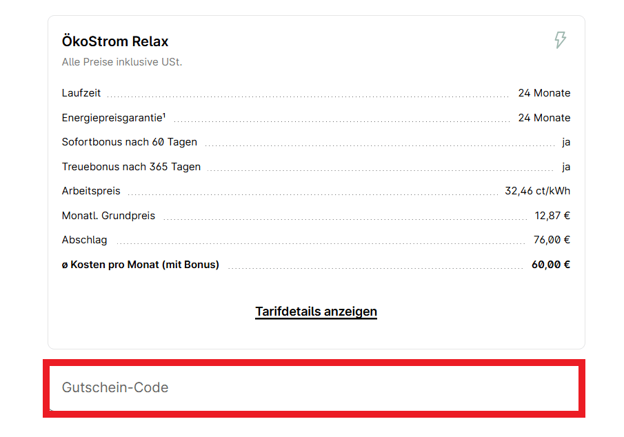 LichtBlick Gutscheincode eingeben