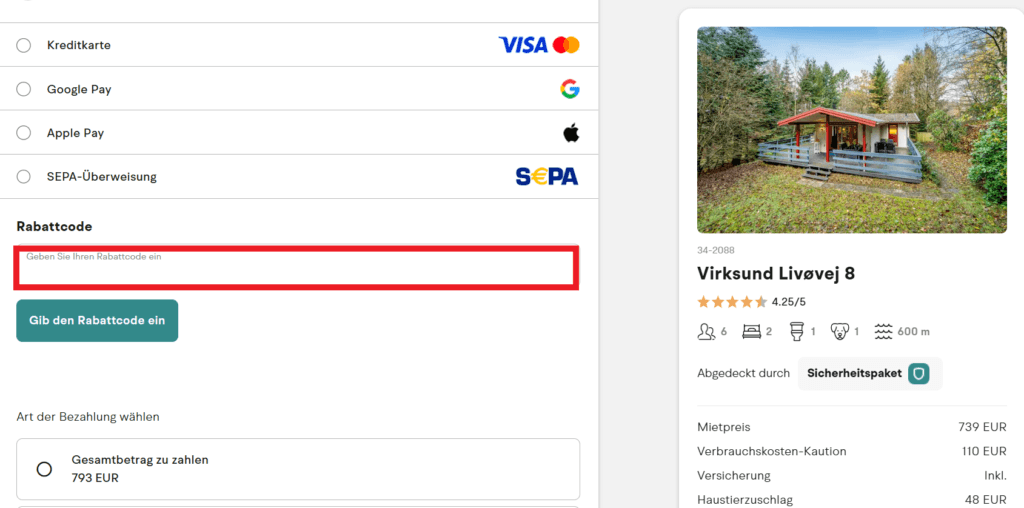 SONNE UND STRAND Rabattcode eingeben