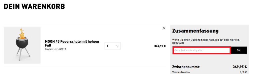 hoefats Gutscheincode eingeben