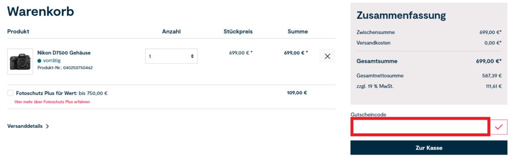 Foto Leistenschneider Gutscheincode eingeben