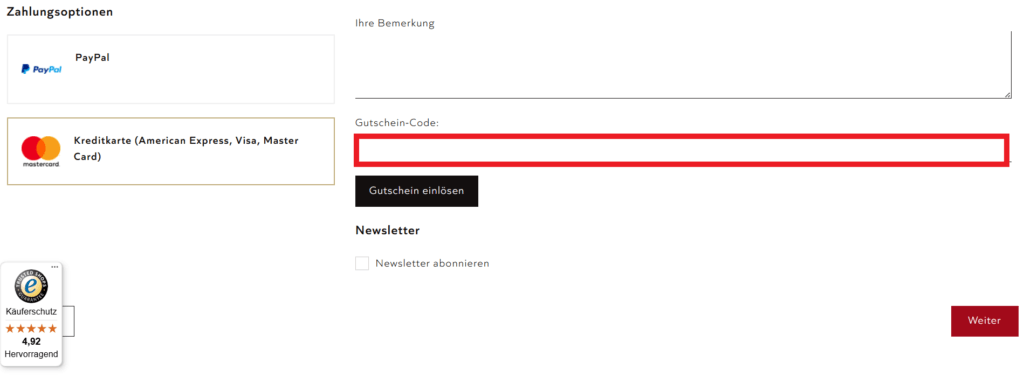Lauensteiner Rabattcode eingeben