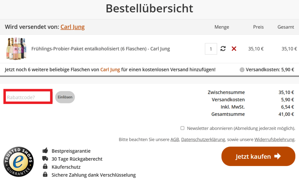 WirWinzer Rabattcode eingeben