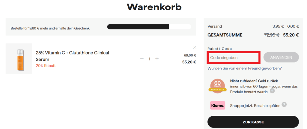 Paulas Choice Rabattcode eingeben